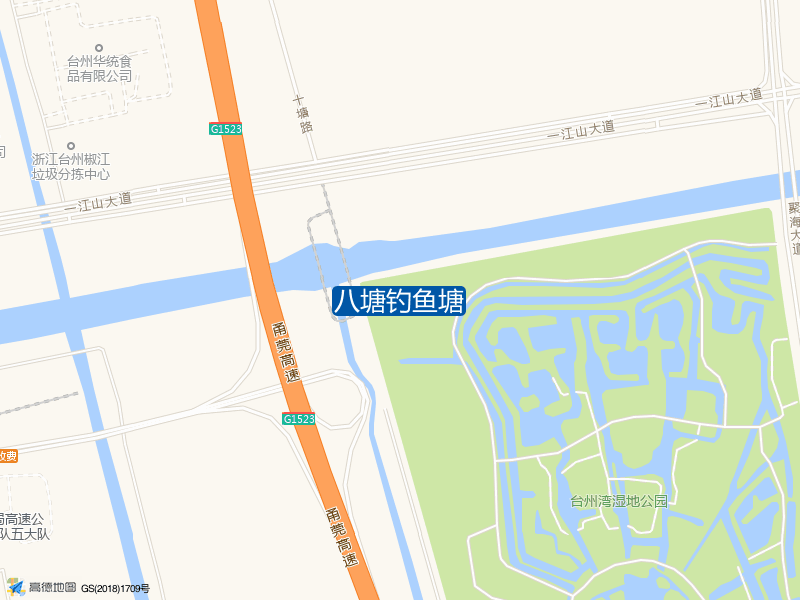 浙江省台州市椒江区三甲九塘大堤附近八塘钓鱼塘钓鱼点实景照片