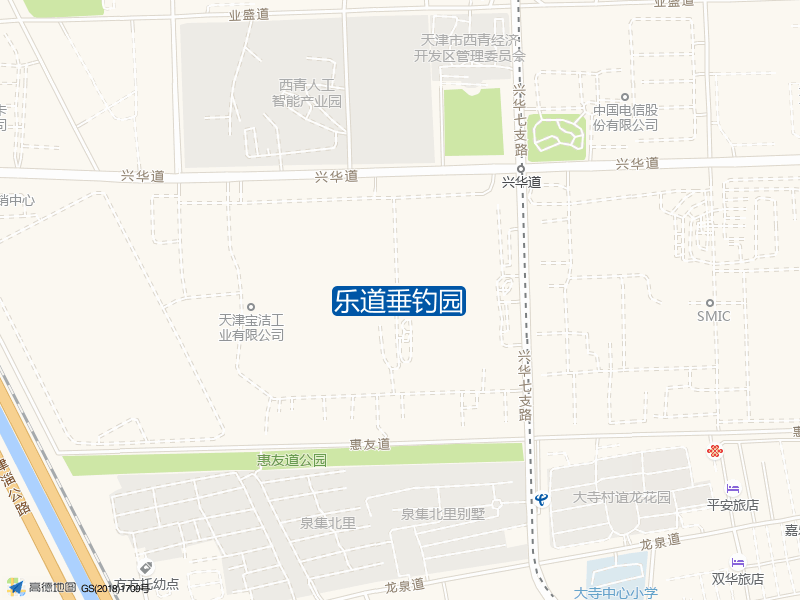 天津市西青区津淄路泉集里小区西侧约170米乐道垂钓园钓鱼点实景照片