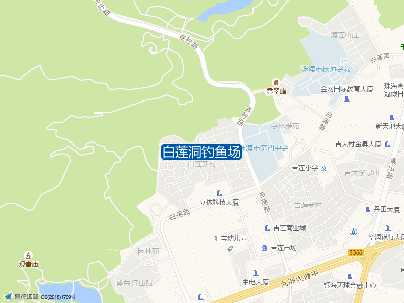 广东省珠海市香洲区白莲洞公园内白莲洞钓鱼场钓鱼点实景照片