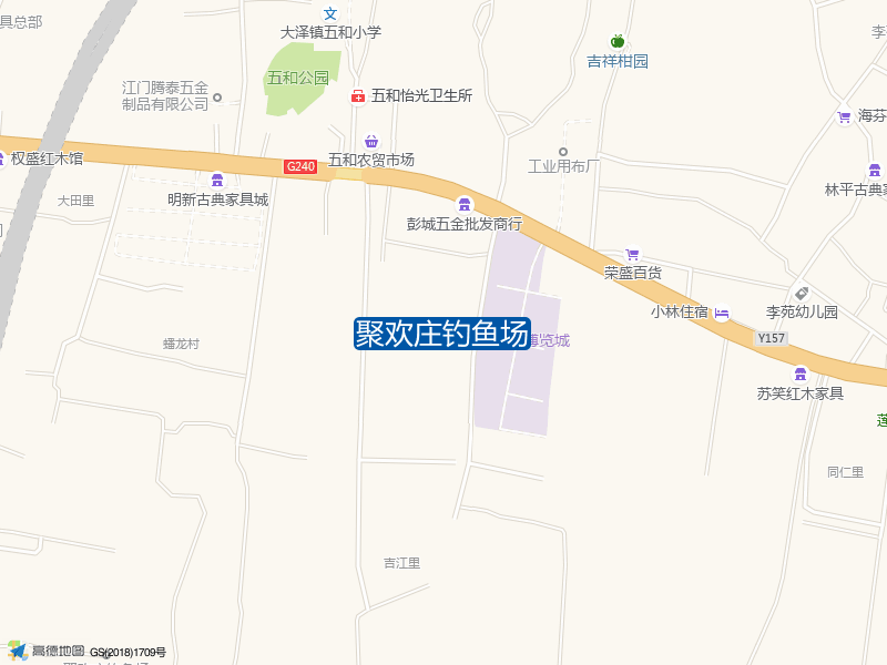 广东省江门市新会区大泽镇五和管理区聚龙牌坊南1000米向东200米聚欢庄钓鱼场钓鱼点实景照片