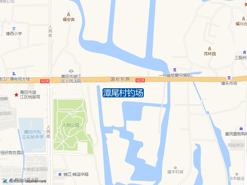 福建省莆田市涵江区G228(国欢东路)潭尾村钓场钓鱼点实景照片