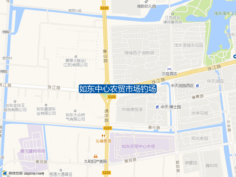 江苏省南通市如东县珠江路如东中心农贸市场钓场钓鱼点实景照片