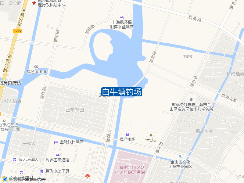 上海市金山区泾荷路白牛塘钓场钓鱼点实景照片