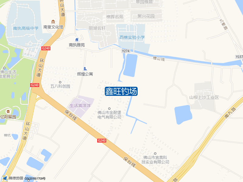 广东省佛山市南海区西樵镇X510(环山大道)鑫旺钓场钓鱼点实景照片