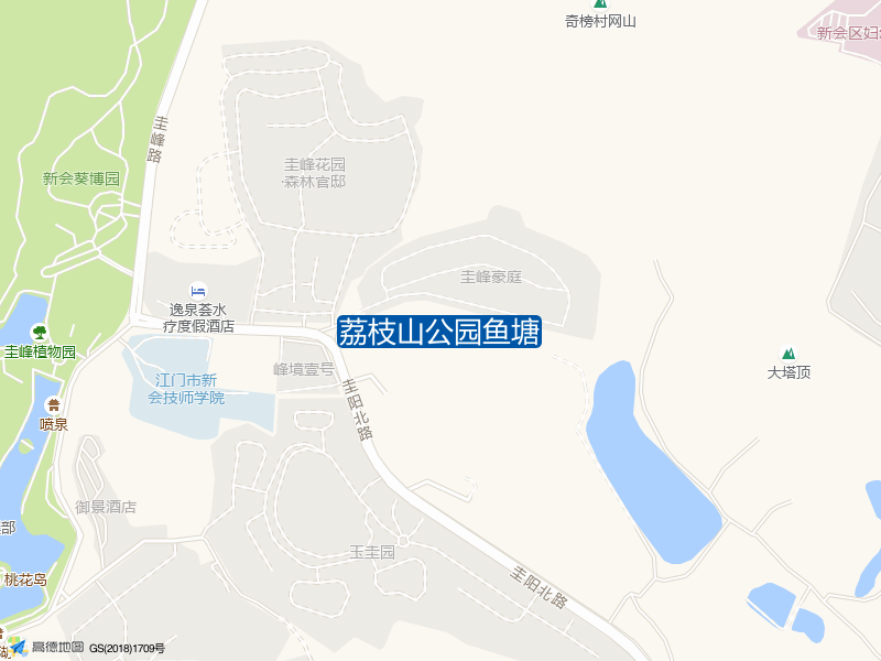 竹围荔枝山公园鱼塘钓鱼点实景照片