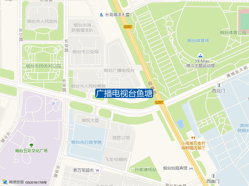 山东省烟台市莱山区港城东大街广播电视台鱼塘钓鱼点实景照片
