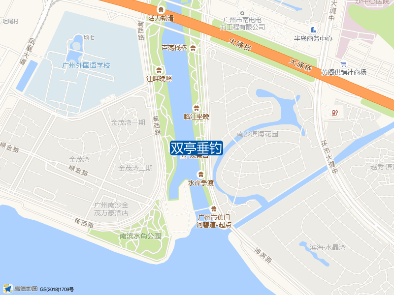 海滨路171号南沙蕉门公园内(南侧)双亭垂钓钓鱼点实景照片