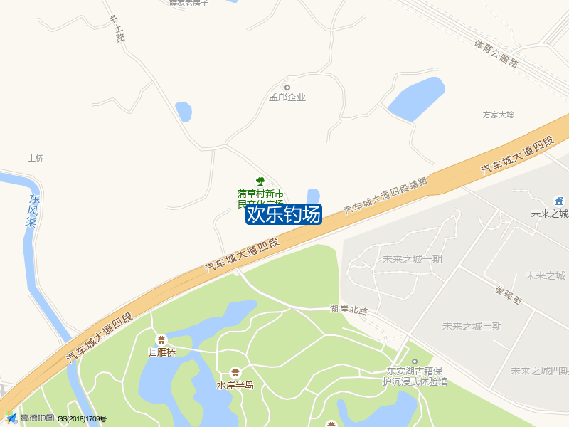 书土路与汽车城大道四段辅路交叉口西北60米欢乐钓场钓鱼点实景照片