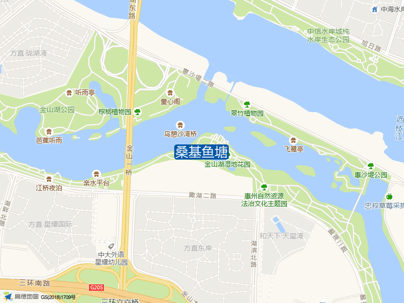 金山湖公园内(东侧)桑基鱼塘钓鱼点实景照片