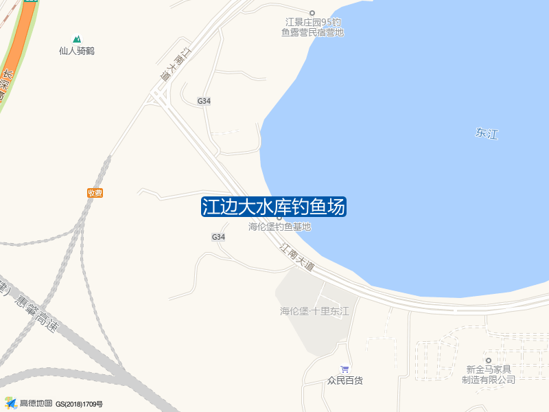 江南大道与梅湖路交叉口东南240米江边大水库钓鱼场钓鱼点实景照片