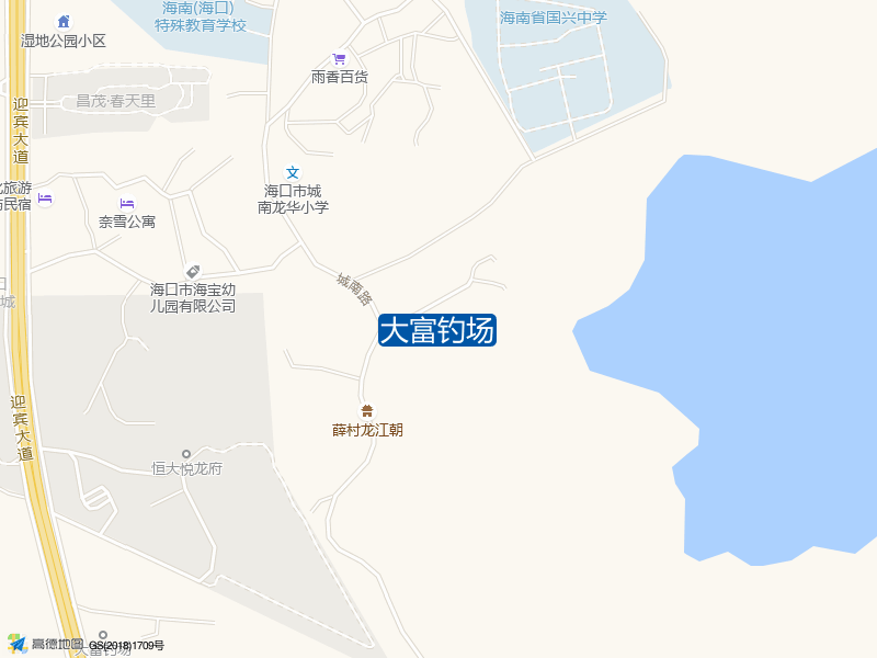 海南省海口市龙华区迎宾大道辅路大富钓场钓鱼点实景照片