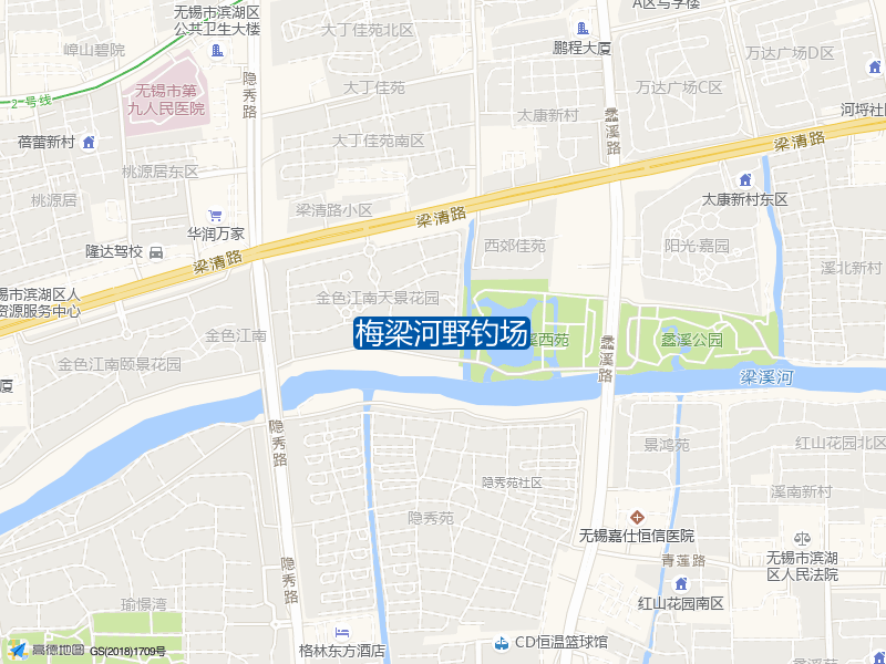 江苏省无锡市滨湖区梁清路梅梁河野钓场钓鱼点实景照片