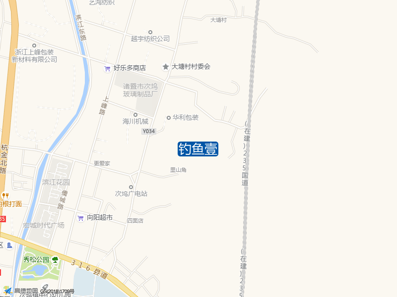 绍兴市诸暨市上峰路诸暨市次坞镇人民政府西侧约30米钓鱼壹钓鱼点实景照片