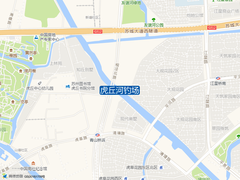 江苏省苏州市姑苏区清塘路虎丘河钓场钓鱼点实景照片