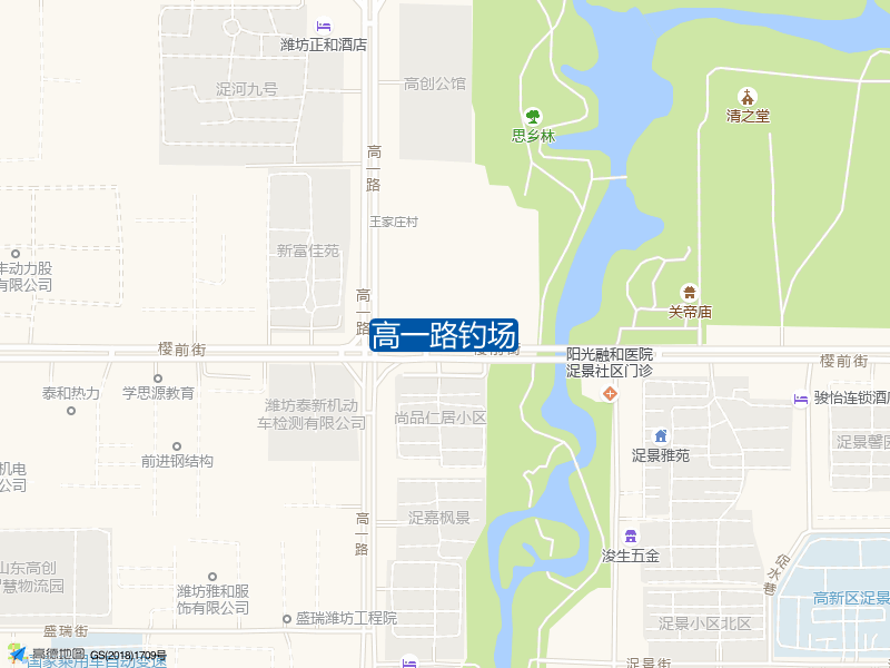 山东省潍坊市奎文区樱前街6606号高一路钓场钓鱼点实景照片
