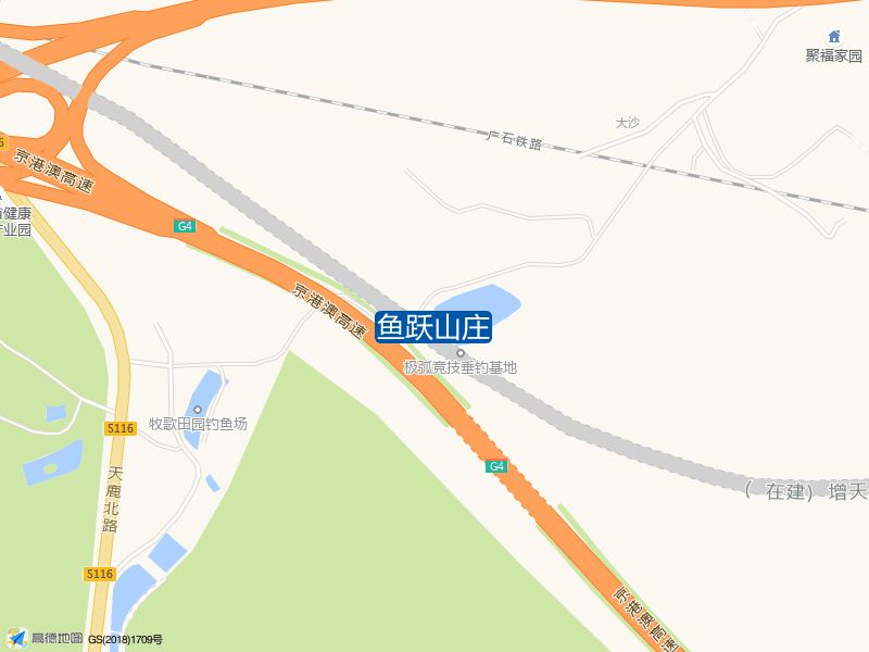 广东省广州市白云区广州绕城高速公路鱼跃山庄钓鱼点实景照片