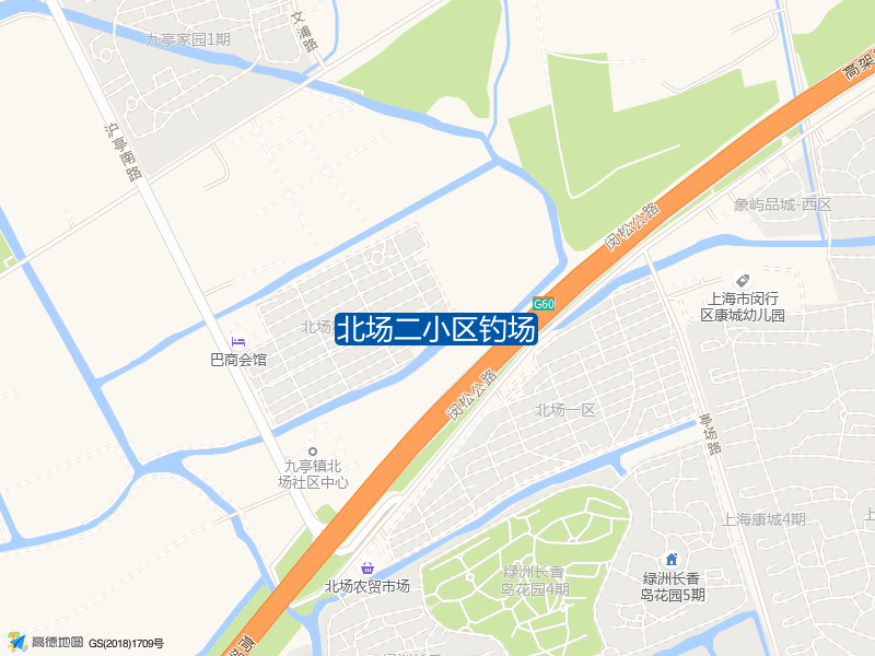 上海市松江区闵松公路北场二小区钓场钓鱼点实景照片