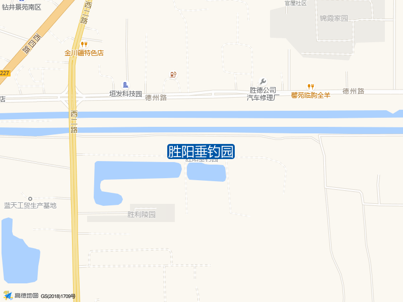 西二路与德州路交叉路口红绿灯南200米路东胜阳垂钓园钓鱼点实景照片