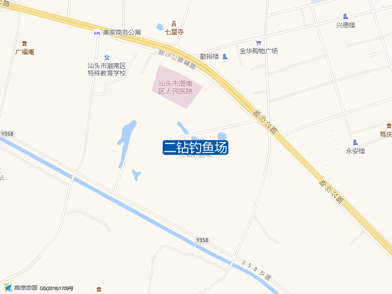 陈沙公路辅路与深美西路交叉口南420米二钻钓鱼场钓鱼点实景照片