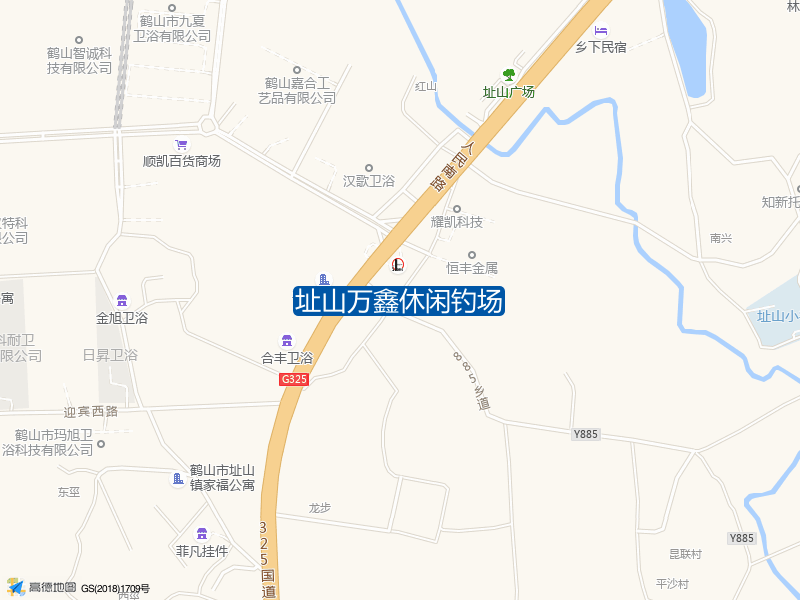885乡道与人民南路交叉口东南100米址山万鑫休闲钓场钓鱼点实景照片