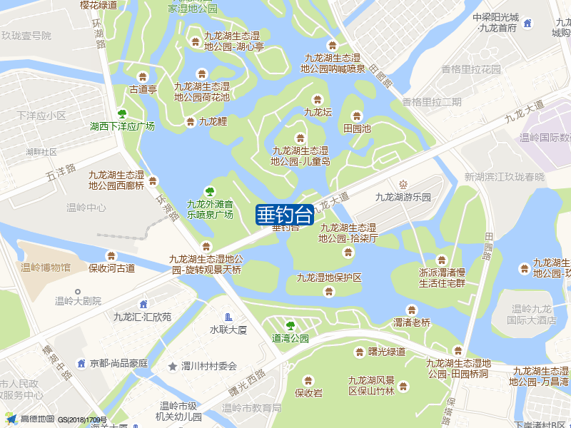 环湖路九龙湖国家湿地公园(东南角)垂钓台钓鱼点实景照片