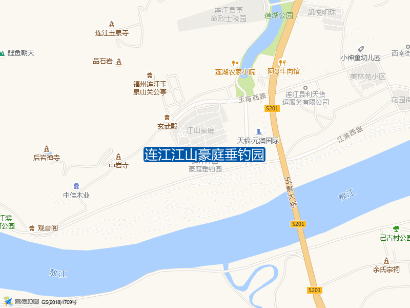 湖滨路与江滨西路交叉路口正西方向191米左手边连江江山豪庭垂钓园钓鱼点实景照片