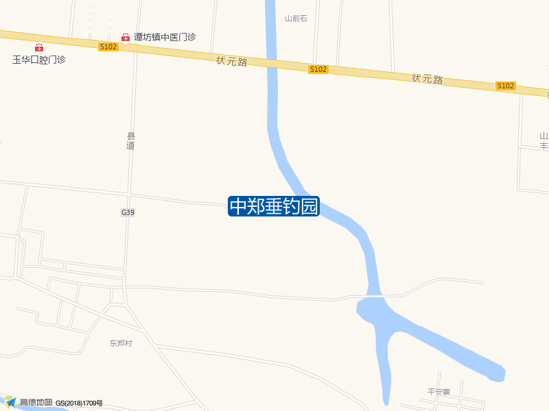 山东省潍坊市青州市S102与XG39交叉口正南方向1143米中郑垂钓园钓鱼点实景照片