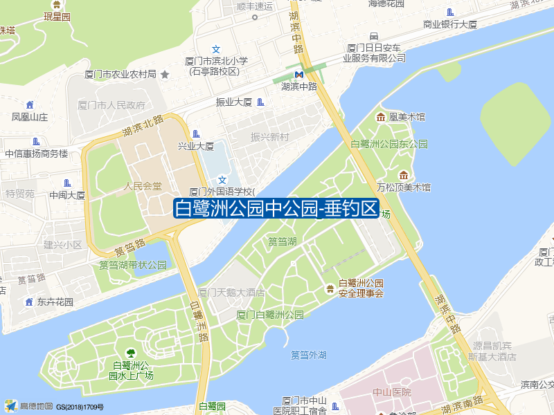 白鹭洲东路与湖滨中路交叉口西320米白鹭洲公园中公园-垂钓区钓鱼点实景照片