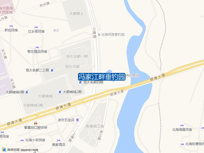 上海路与银滩大道交叉口东北100米冯家江畔垂钓园钓鱼点实景照片