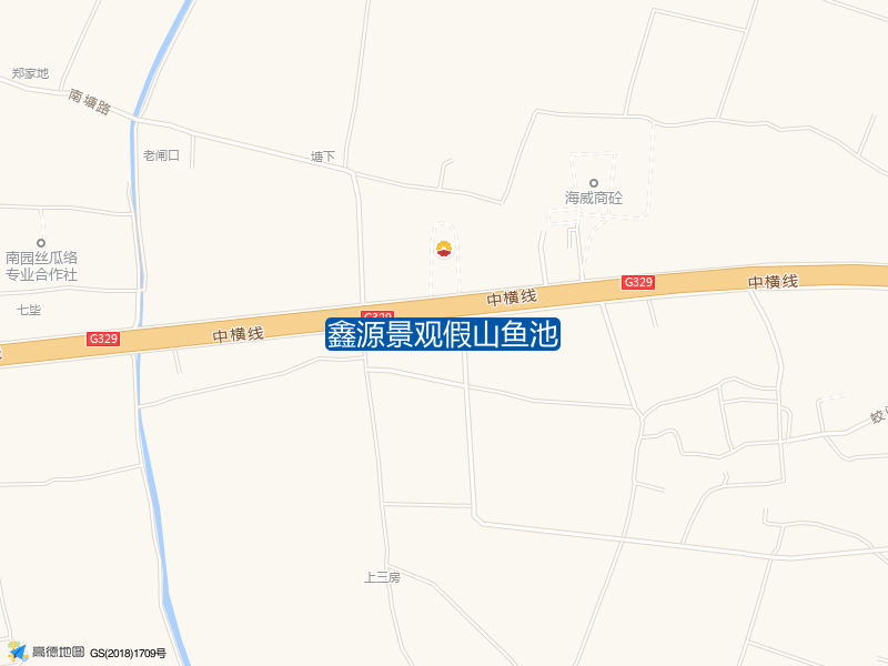 中横线辅路与后横路交叉口西220米鑫源景观假山鱼池钓鱼点实景照片