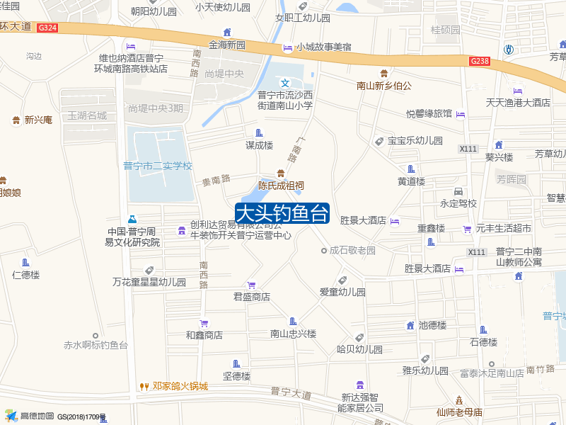 广东省揭阳市普宁市普宁大道与玉华路交叉路口往西南约240米大头钓鱼台钓鱼点实景照片