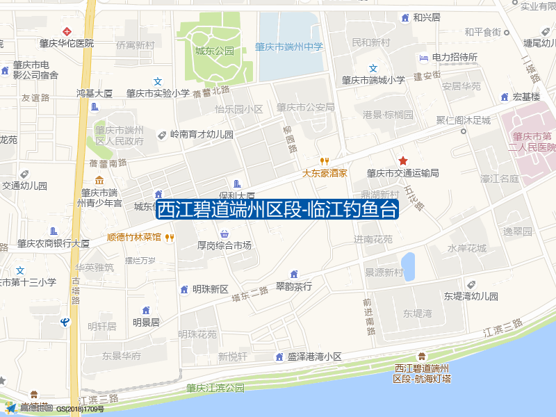 肇庆市端州区江滨四路东景华府西南侧约120米西江碧道端州区段-临江钓鱼台钓鱼点实景照片