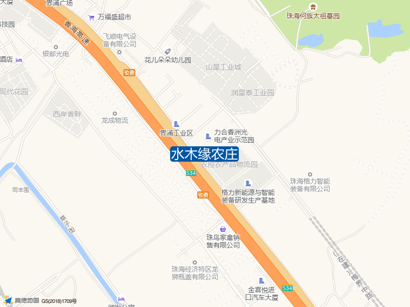 广东省珠海市香洲区新外街水木缘农庄钓鱼点实景照片