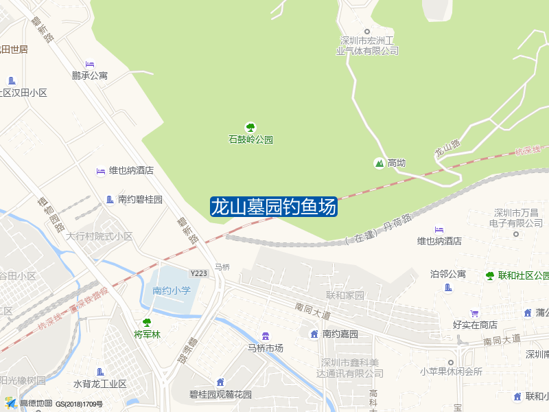广东省深圳市龙岗区Y223(龙南路)龙山墓园钓鱼场钓鱼点实景照片