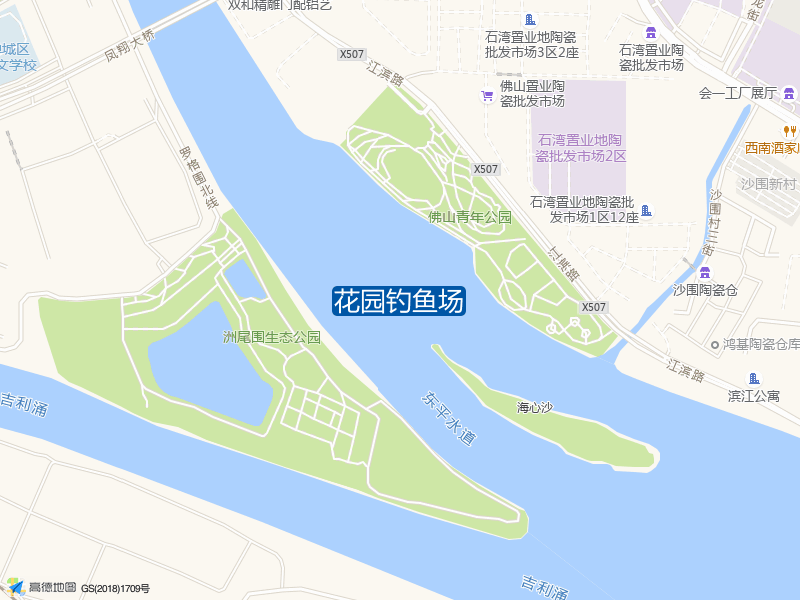 广东省佛山市乐从镇环镇北路花园钓鱼场钓鱼点实景照片