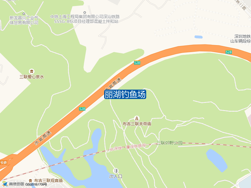 深圳市龙岗区龙景立交丽湖花园东北侧丽湖钓鱼场钓鱼点实景照片