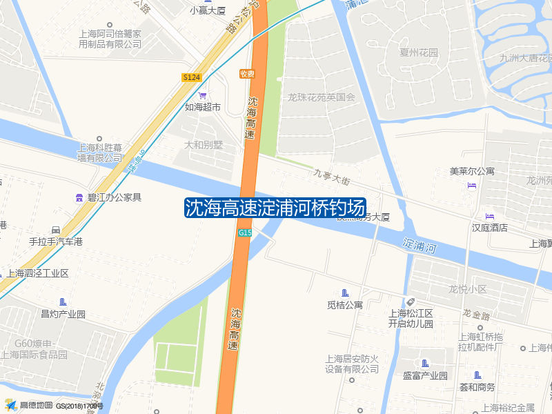 上海市松江区G15(沈海高速)沈海高速淀浦河桥钓场钓鱼点实景照片