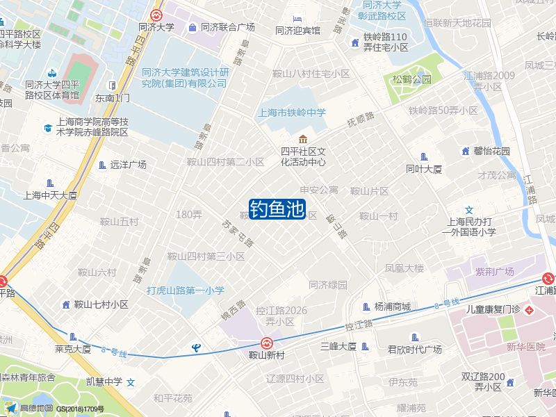 和平公园内钓鱼池钓鱼点实景照片