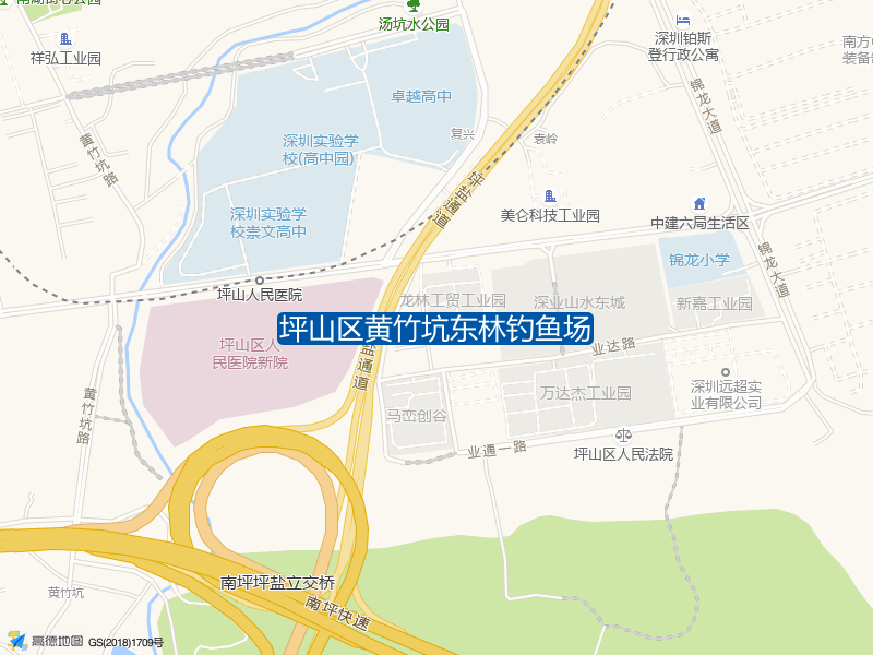 广东省深圳市坪山区坪山黄竹坑路坪山区黄竹坑东林钓鱼场钓鱼点实景照片