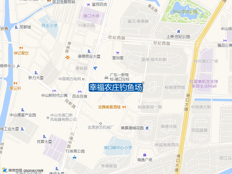 中山市美景西路星港湾城市绿洲北侧约180米幸福农庄钓鱼场钓鱼点实景照片