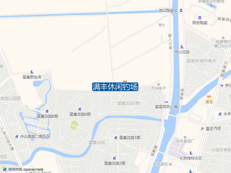 中山市广丰工业大道中山奥园-西区东南侧约70米满丰休闲钓场钓鱼点实景照片