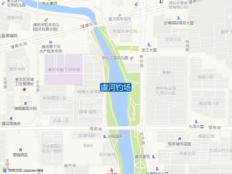 山东省潍坊市奎文区新华路虞河钓场钓鱼点实景照片
