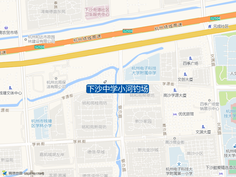浙江省杭州市钱塘区学源街1309号下沙中学小河钓场钓鱼点实景照片