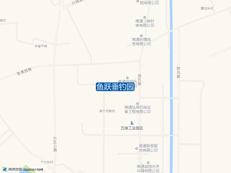 沿江公路兴五大道交叉路口北50米鱼跃垂钓园钓鱼点实景照片