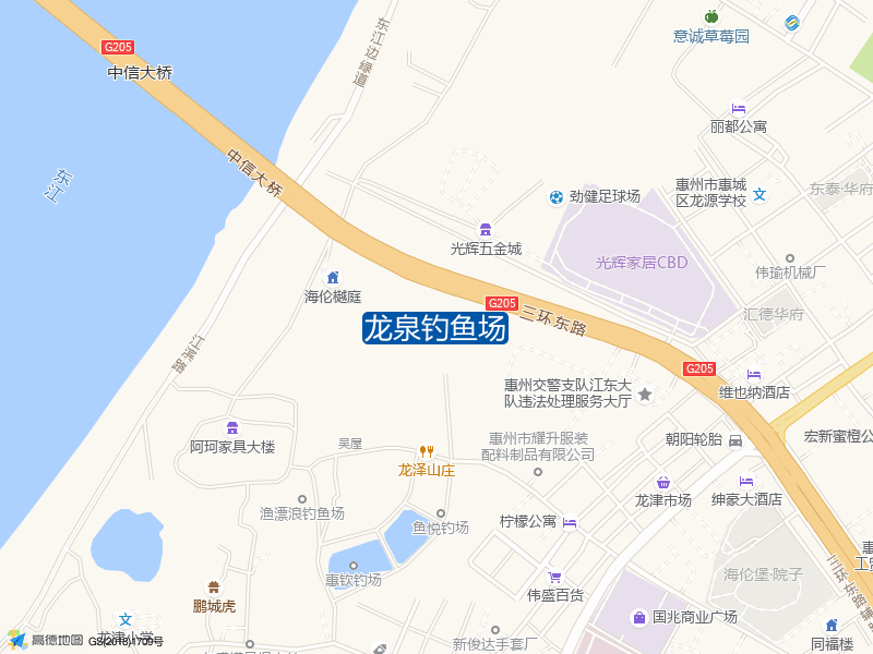 惠州市惠城区龙湖六路龙津小学西南侧约50米龙泉钓鱼场钓鱼点实景照片