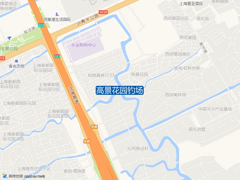 上海市青浦区东徐联路高景花园钓场钓鱼点实景照片