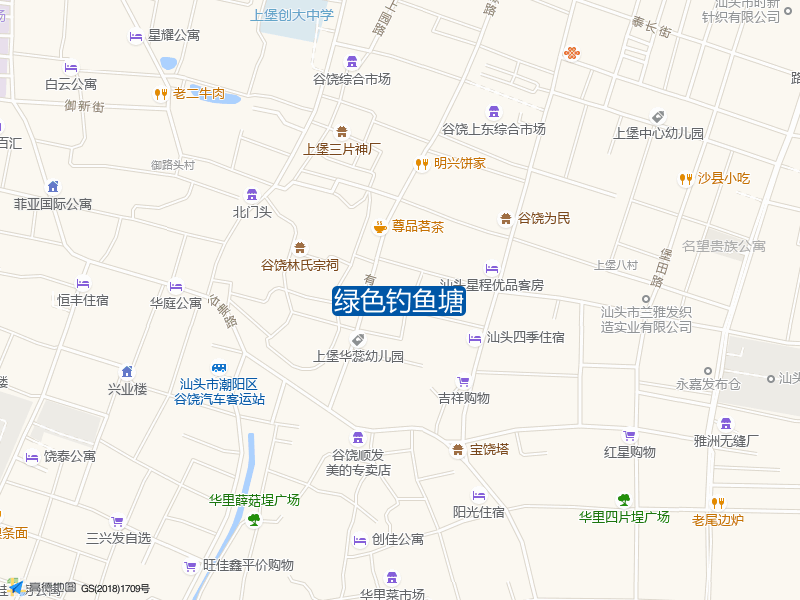 汕头市潮阳区谷饶中学北侧约180米绿色钓鱼塘钓鱼点实景照片