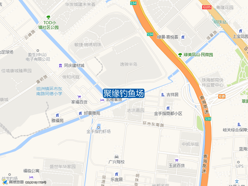 中山市潭隆南路逸骏星园西侧约100米聚缘钓鱼场钓鱼点实景照片