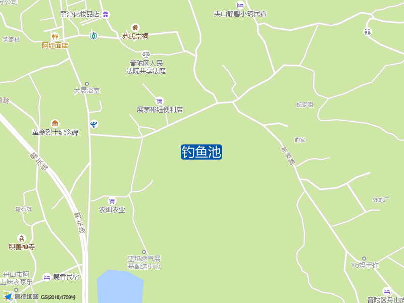 潭弄路与展螺线交叉路口往西北约290米百鸟园钓鱼池钓鱼点实景照片