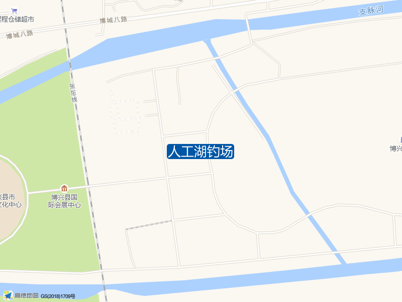 山东省滨州市博兴县人工湖钓场钓鱼点实景照片